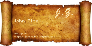 John Zita névjegykártya