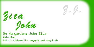 zita john business card